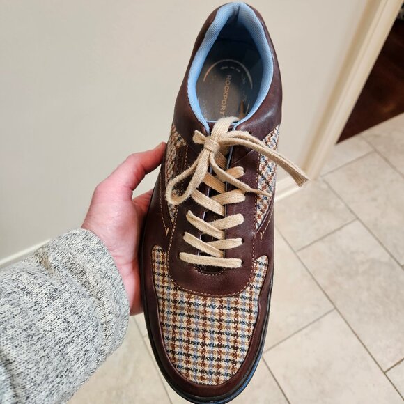 Rockport Men's Leather/Tweed Casual Shoes, Brown, Sz 13 - Picture 14 of 16